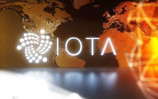 IOTA cryptocurrency technology on dark background