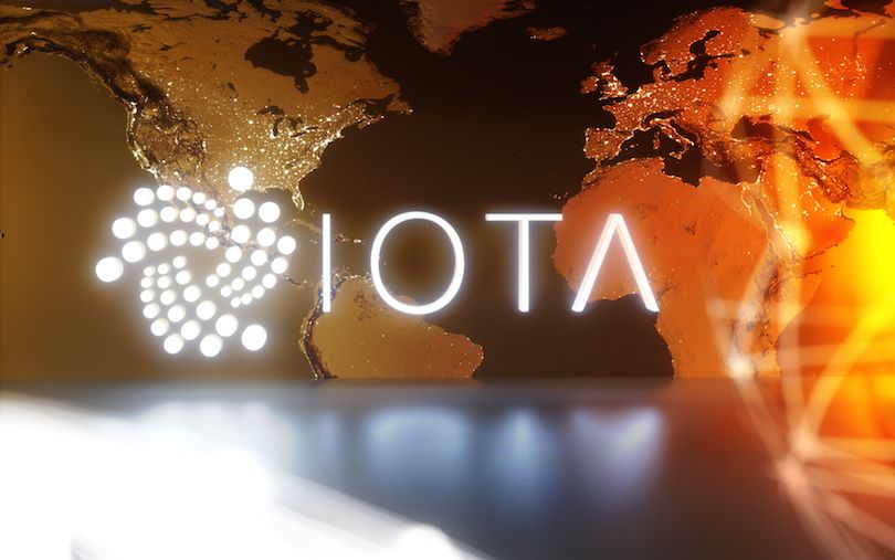 IOTA cryptocurrency technology on dark background