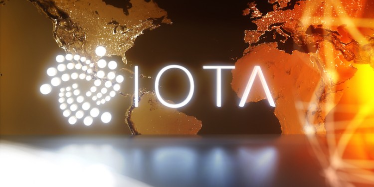 IOTA cryptocurrency technology on dark background